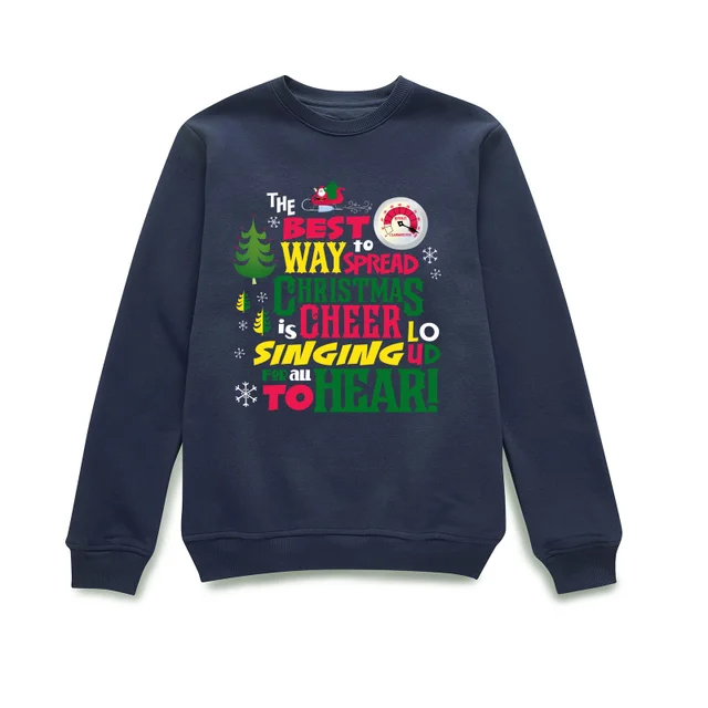 Elf Christmas Cheer Christmas Sweater - Navy