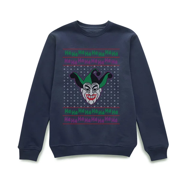 DC Joker Knit Christmas Sweater - Navy