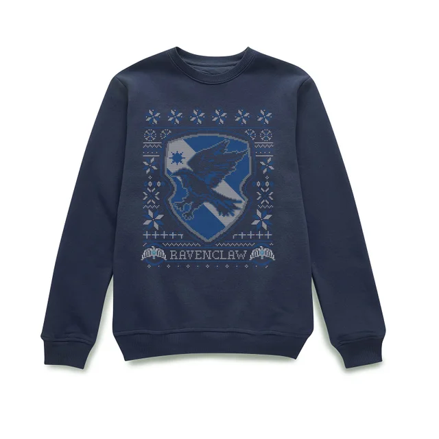 Harry Potter Ravenclaw Crest Christmas Sweater - Navy