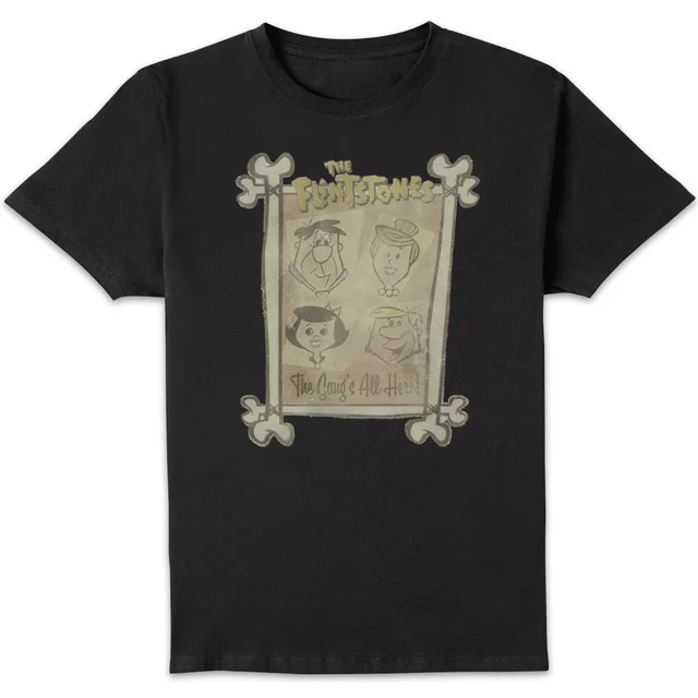 The Flintstones The Gang's All Here Men's T-Shirt - Black