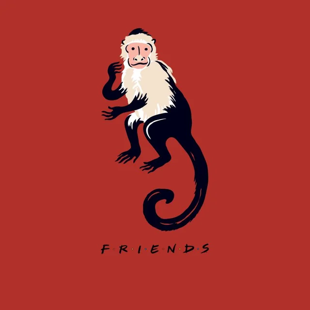 Friends Marcel The Monkey Men's T-Shirt - Red