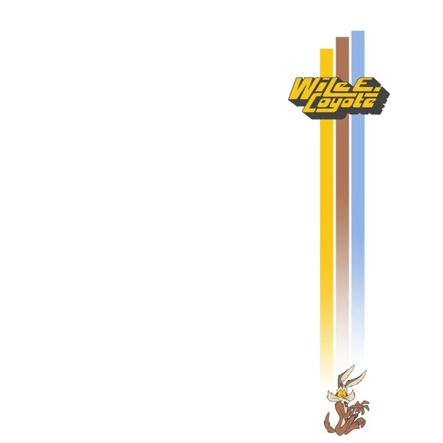 Looney Tunes Kaboom Collection Wile E. Coyote Retro Stripe Men's T-Shirt - White