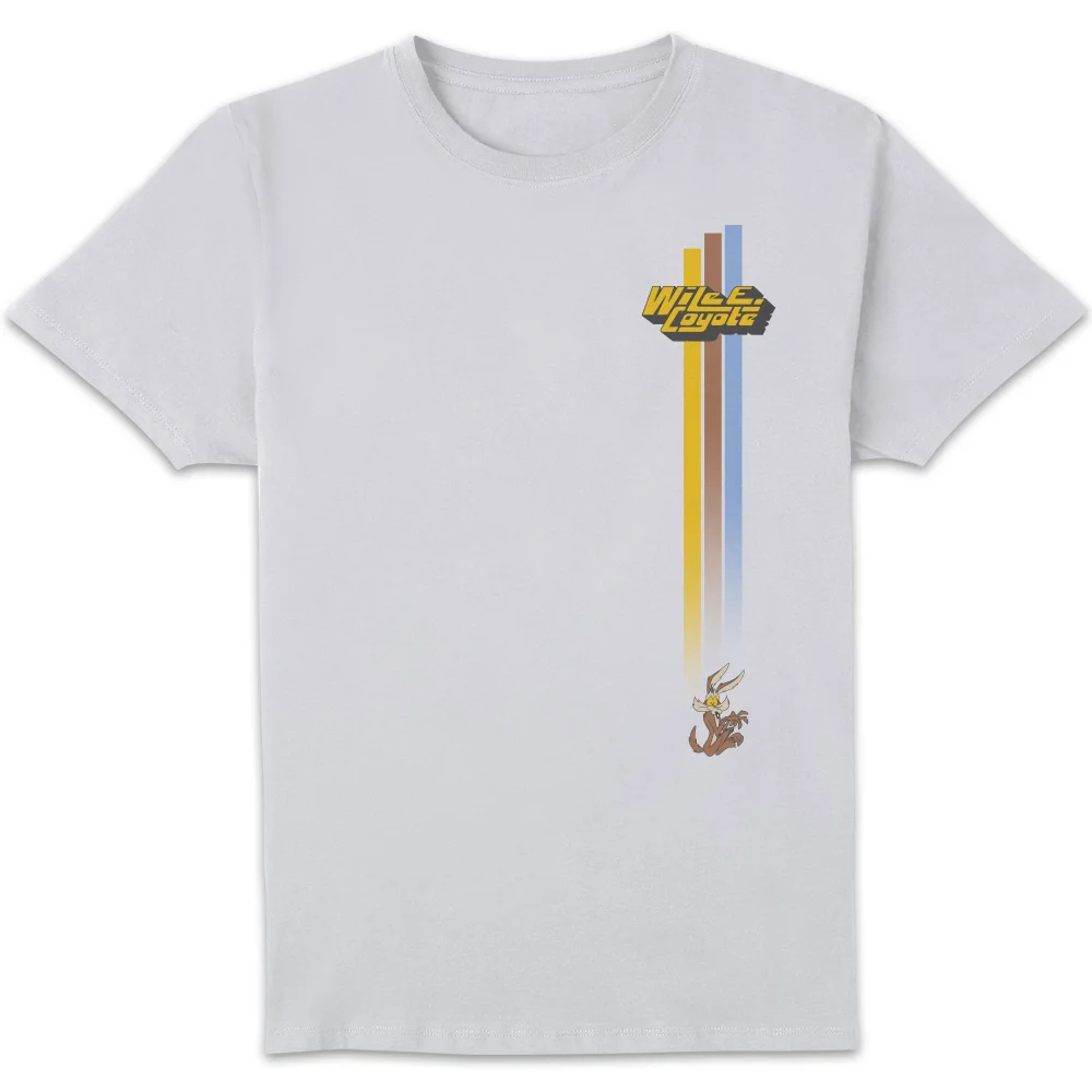 Looney Tunes Kaboom Collection Wile E. Coyote Retro Stripe Men's T-Shirt - White - S Image 1