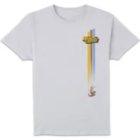 Looney Tunes Kaboom Collection Wile E. Coyote Retro Stripe Men's T-Shirt - White