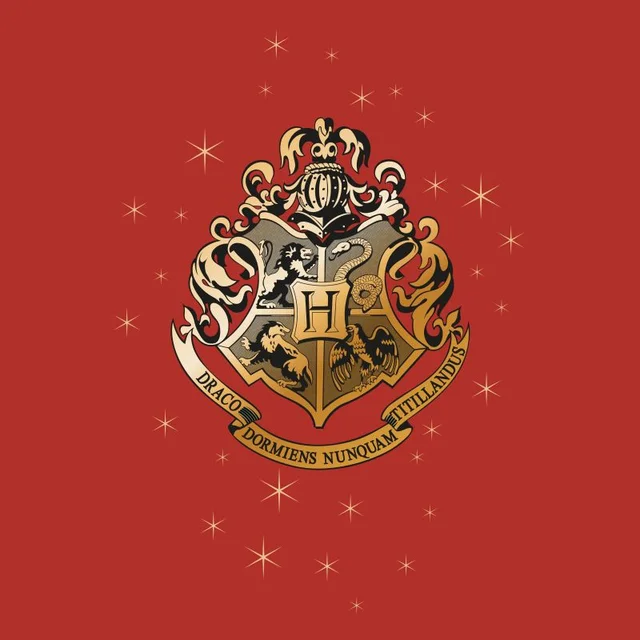 Harry Potter Star Hogwarts Gold Crest Men's T-Shirt - Red