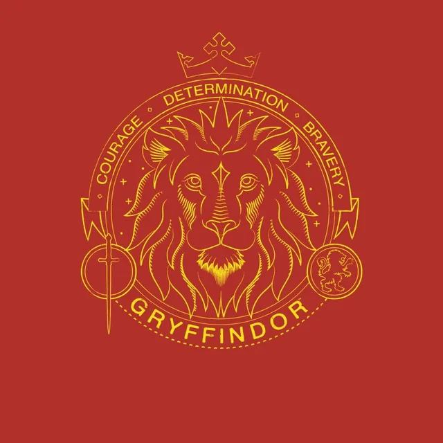 Harry Potter Gryffindor Lion Badge Men's T-Shirt - Red