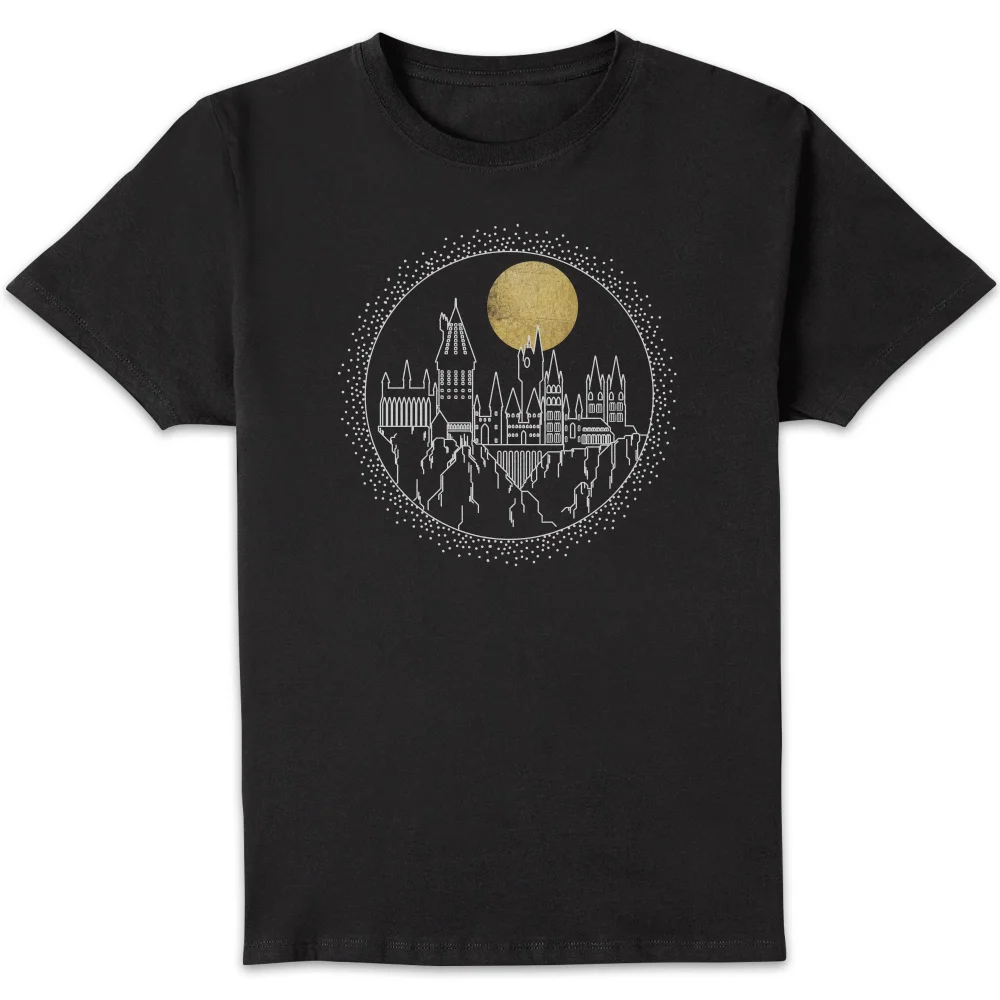 Harry Potter Hogwarts Castle Moon Men's T-Shirt - Black - S Image 1