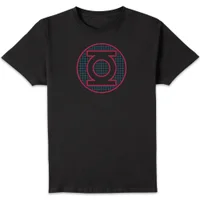 Justice League Green Lantern Retro Grid Logo Men's T-Shirt - Black