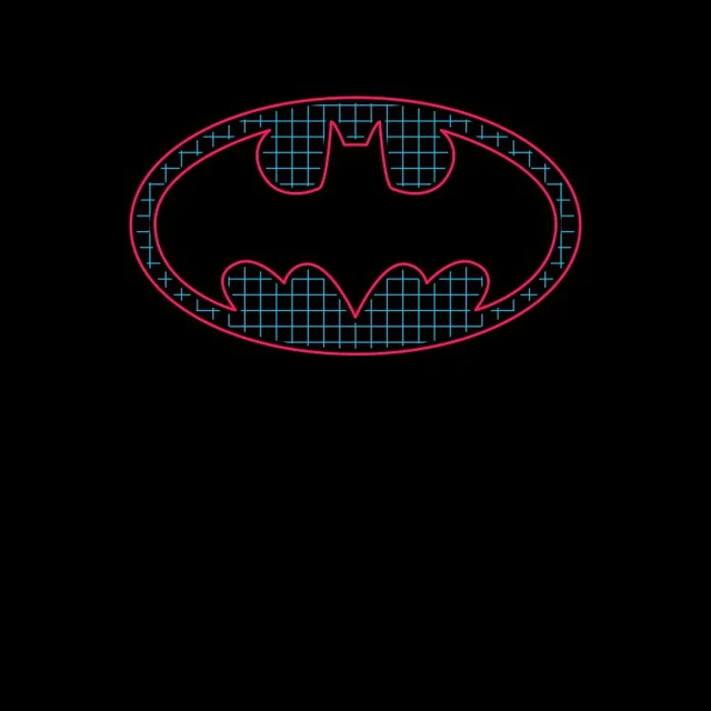 Justice League Batman Retro Grid Logo Men's T-Shirt - Black
