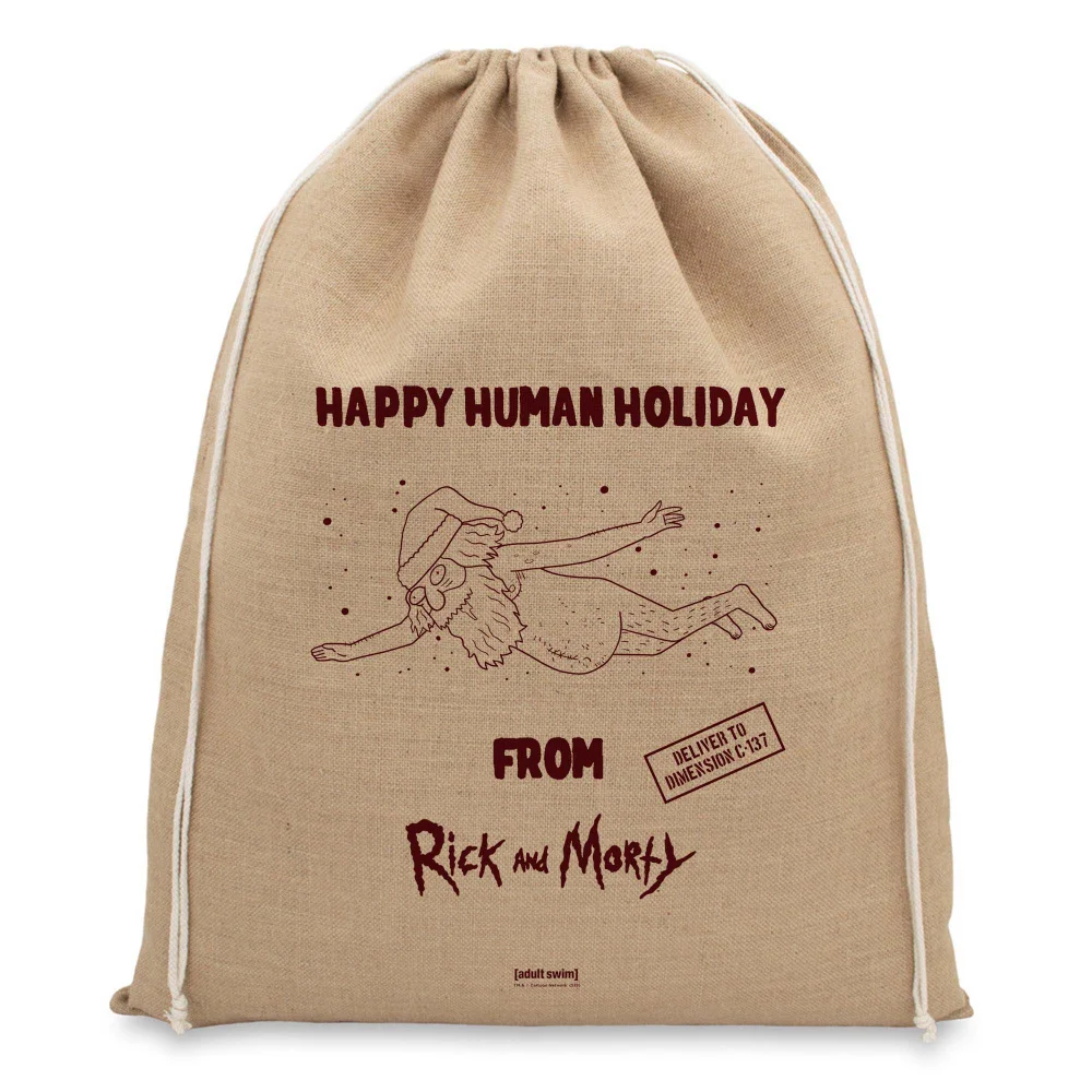 Rick and Morty Officially Licensed Christmas Hessian Sack Image 1