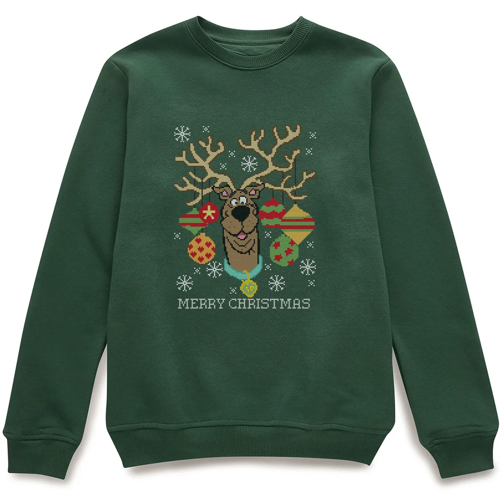 Scooby Doo Christmas Sweater - Forest Green - S Image 1