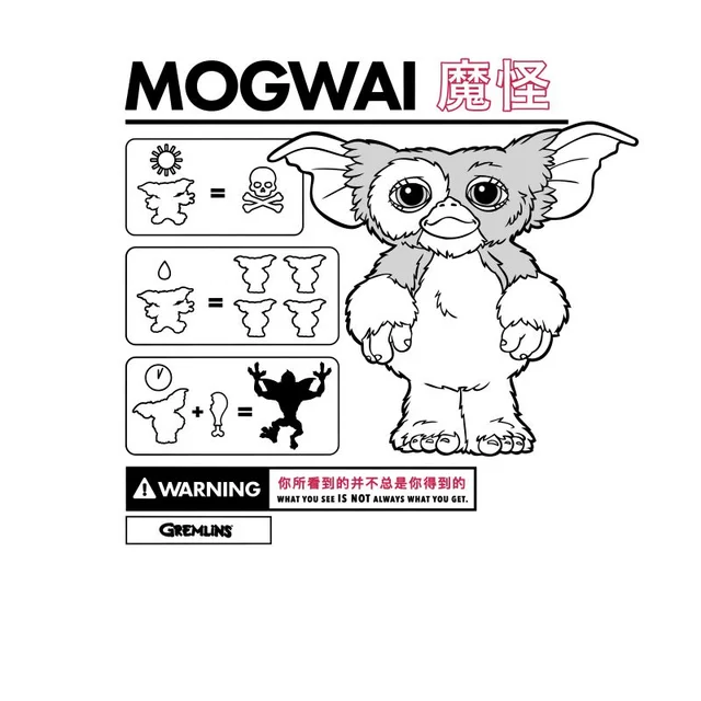 Gremlins Mogwai Instructional Men's T-Shirt - White