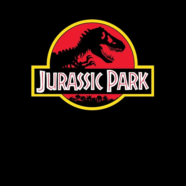Classic Jurassic Park Logo Men's T-Shirt - Black