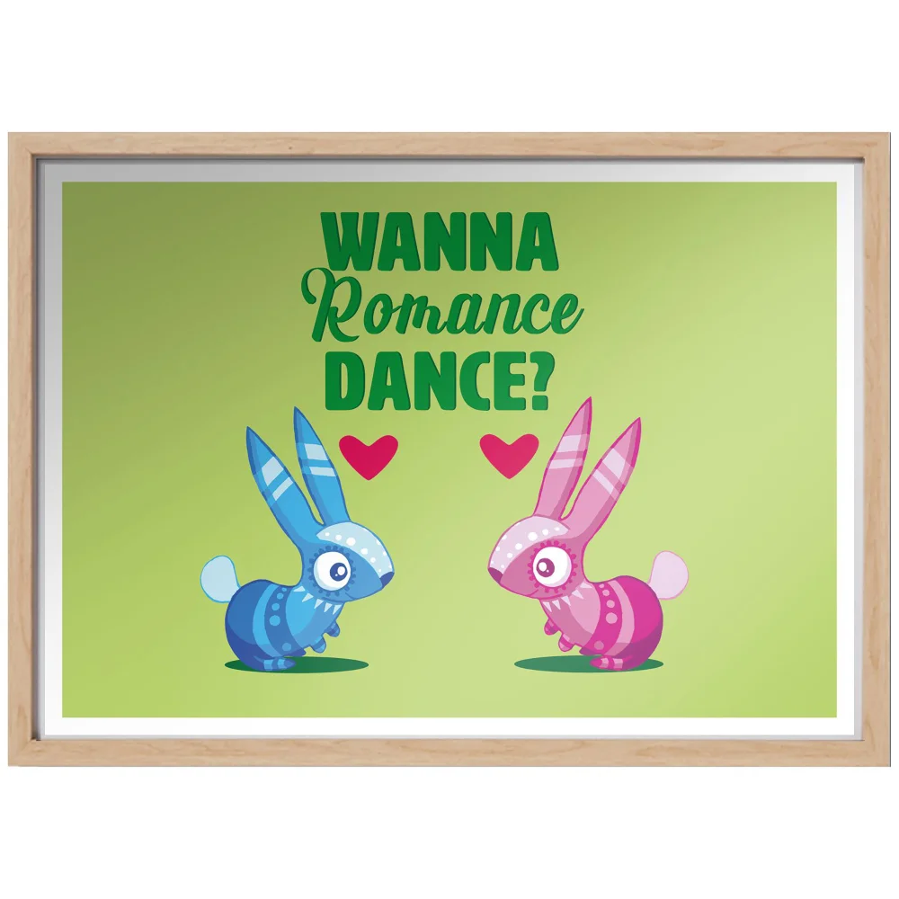 Viva Piñata Wanna Romance Dance Rabbit Art Print Giclee Art Print - A4 - Wooden Frame Image 1