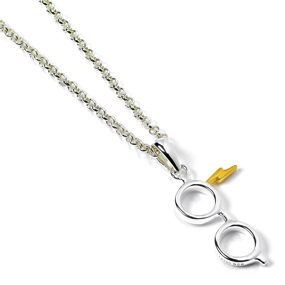 Harry Potter Sterling Silver Glasses and Lightning Bolt Necklace Image 1