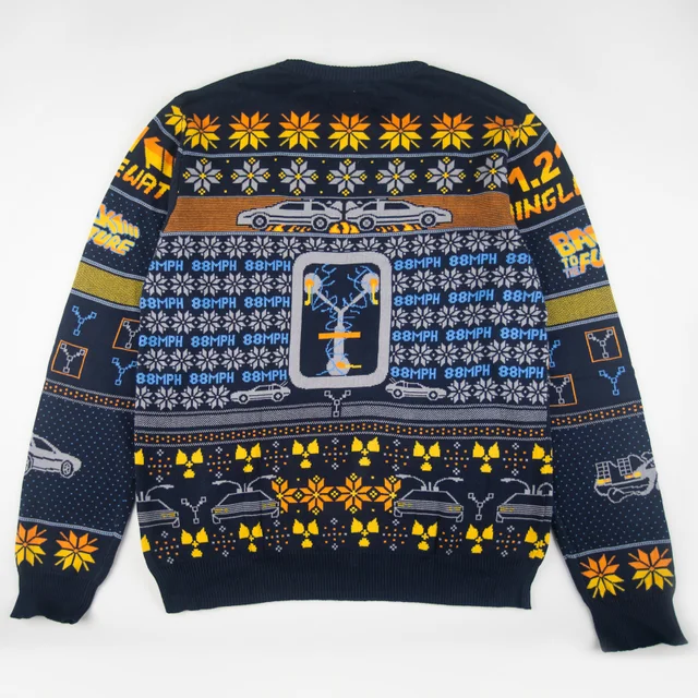 Back to the Future Christmas Knitted Sweater - Navy