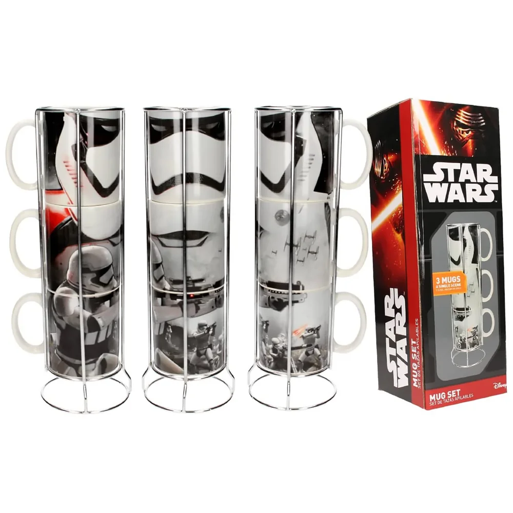Star Wars Stackable Ceramic Mugs 3pk Stormtroopers Set E7 Image 1
