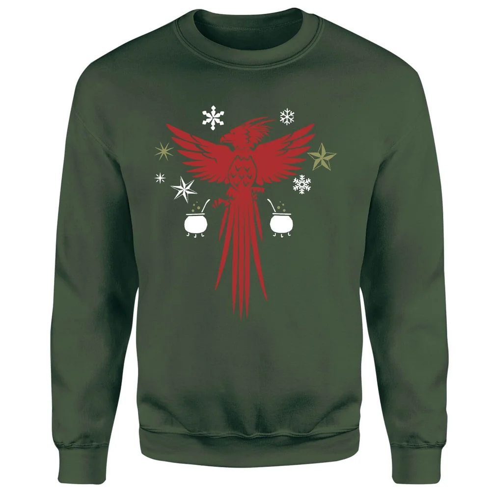 Harry Potter Fawkes Sweatshirt - Forest Green - XL Image 1