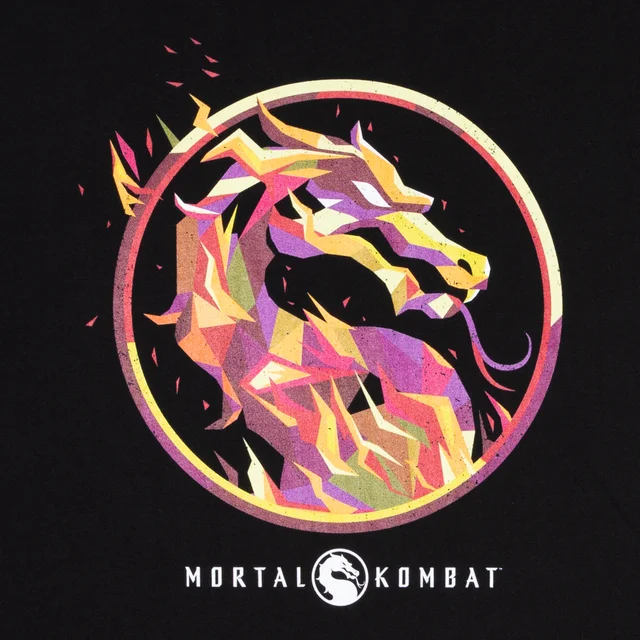 Mortal Kombat Red Logo Oversized Heavyweight T-Shirt - Black