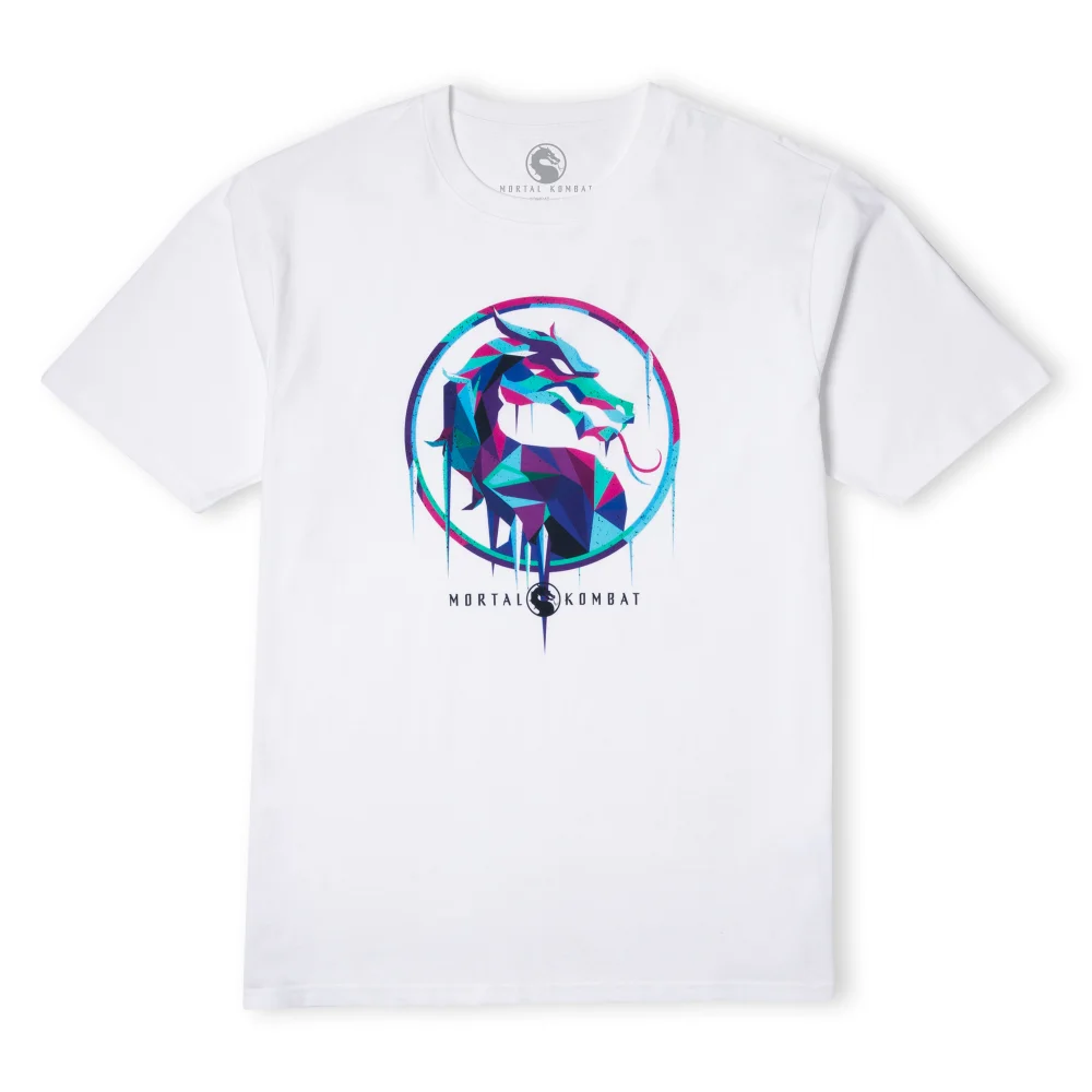 Mortal Kombat Blue Logo Oversized Heavyweight T-Shirt - White - XL Image 1
