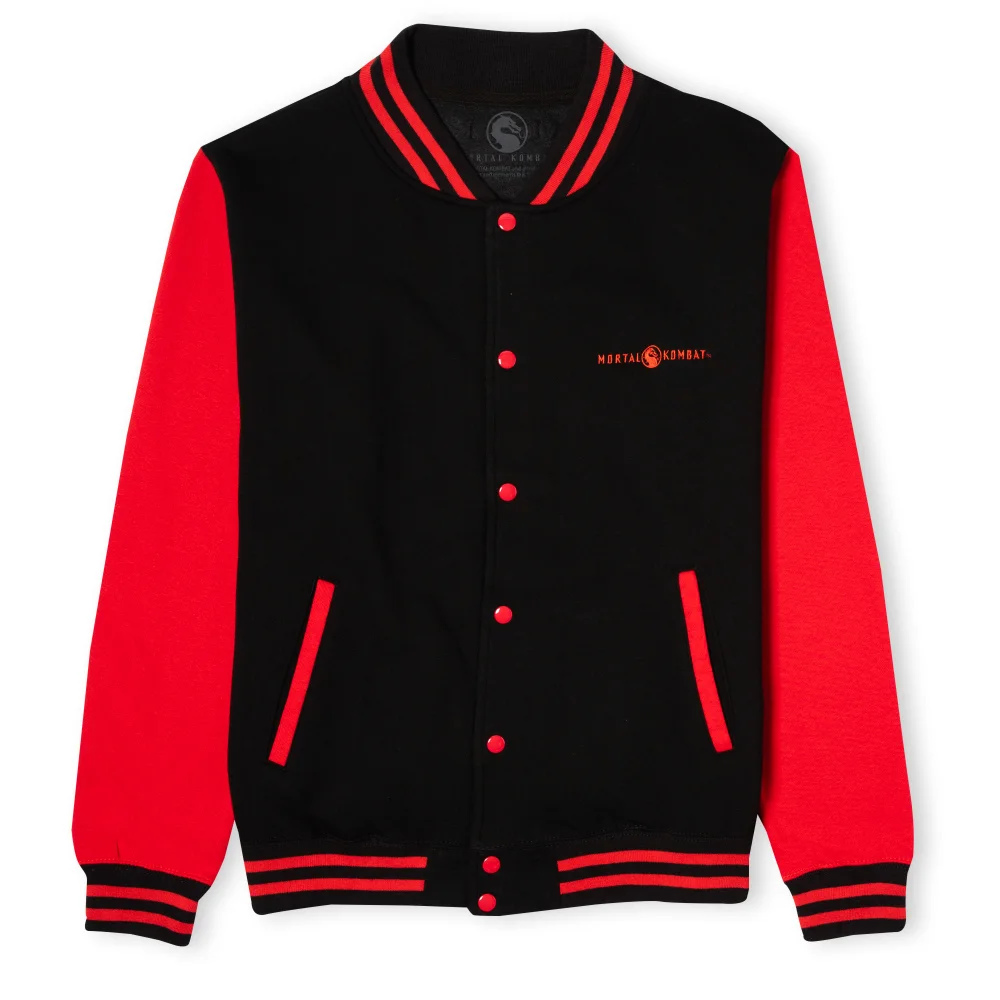 Mortal Kombat Fight Unisex Varsity Jacket - Black/Red - S Image 1