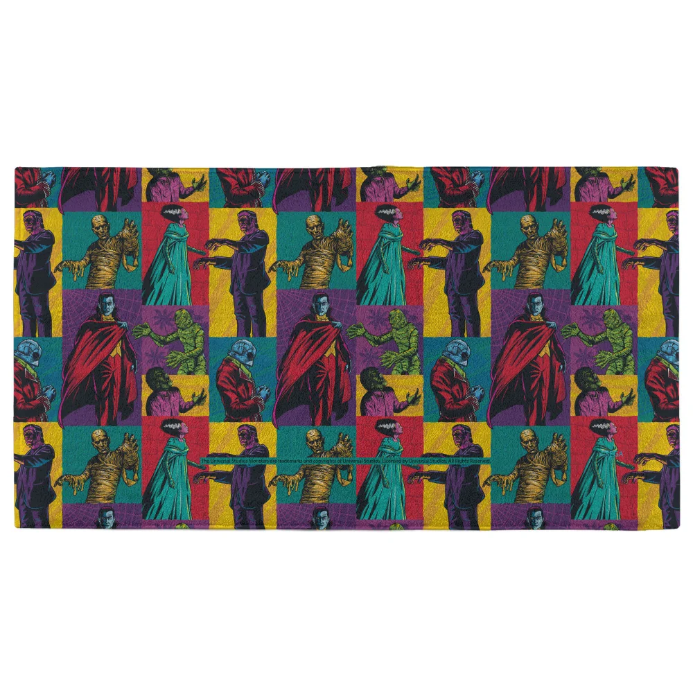 Universal Monsters Block Pattern - Fitness Towel Image 1