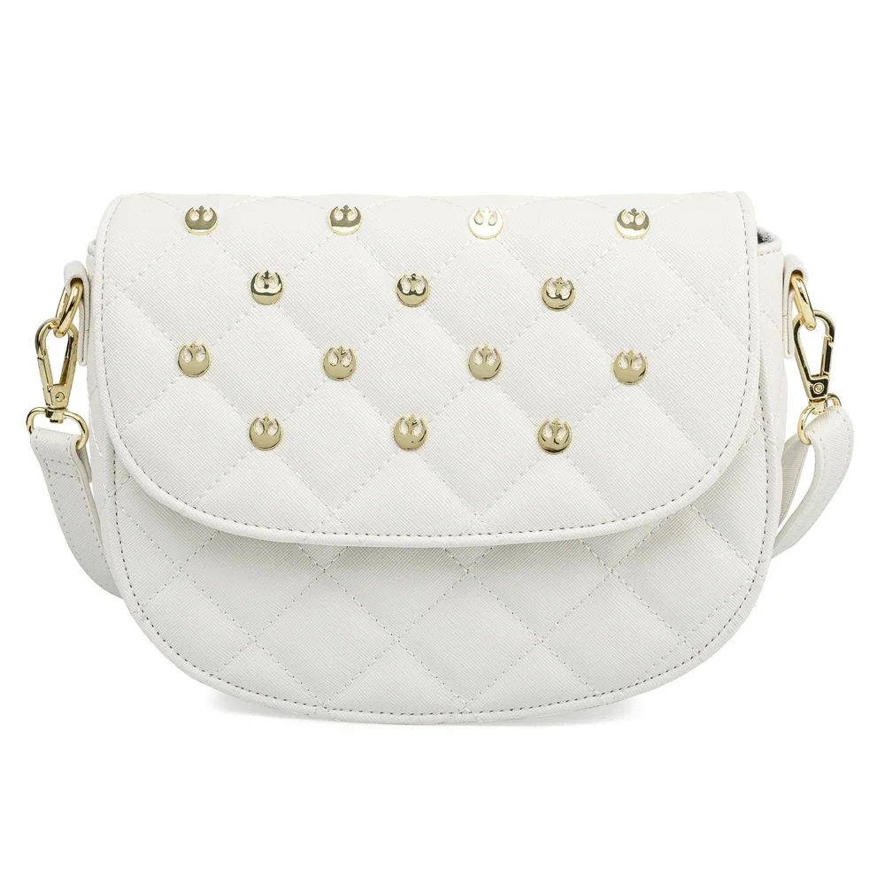Loungefly Star Wars White Gold Rebel Hardware Saddle Crossbody Image 1