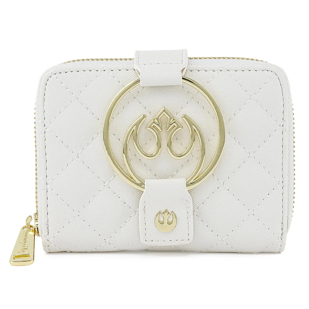 Loungefly Star Wars White Gold Rebel Hardware Zip Around Wallet Image 1