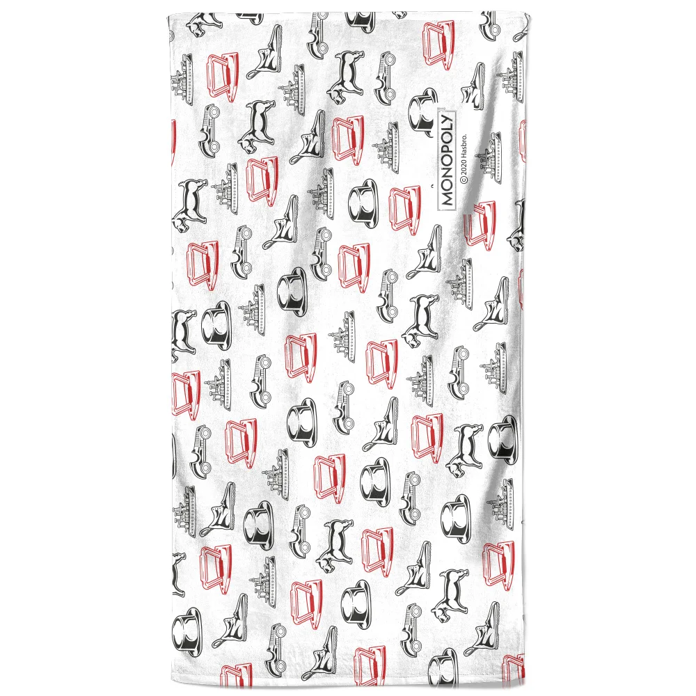 Monopoly Figures Pattern Beach Towel Image 1