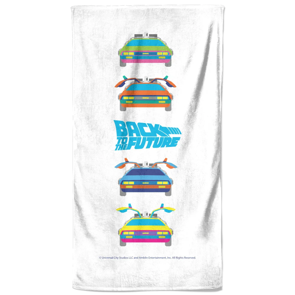 Back To The Future Car Print Beach Towel Image 1