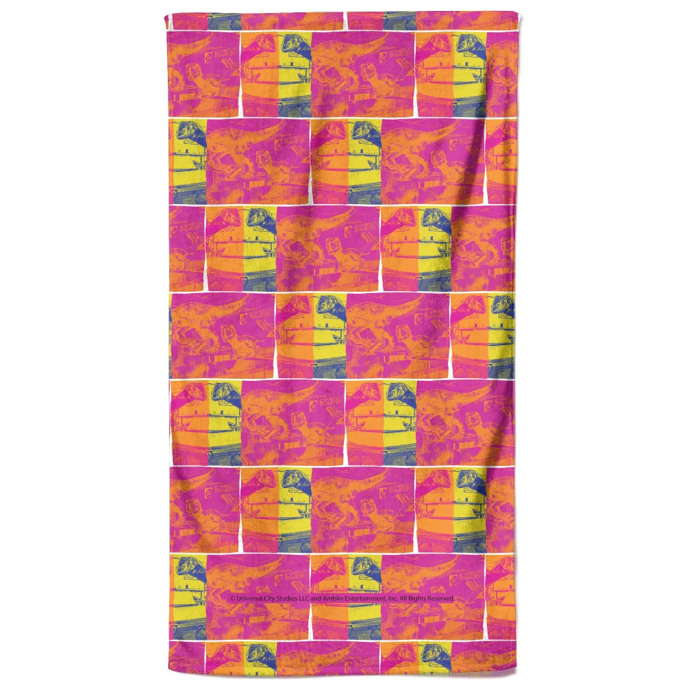Jurassic Park Bright Dino Strip Beach Towel Image 1