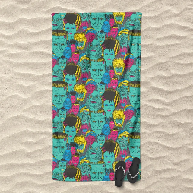 Universal Monsters Frankenstein Mixed Pattern Beach Towel