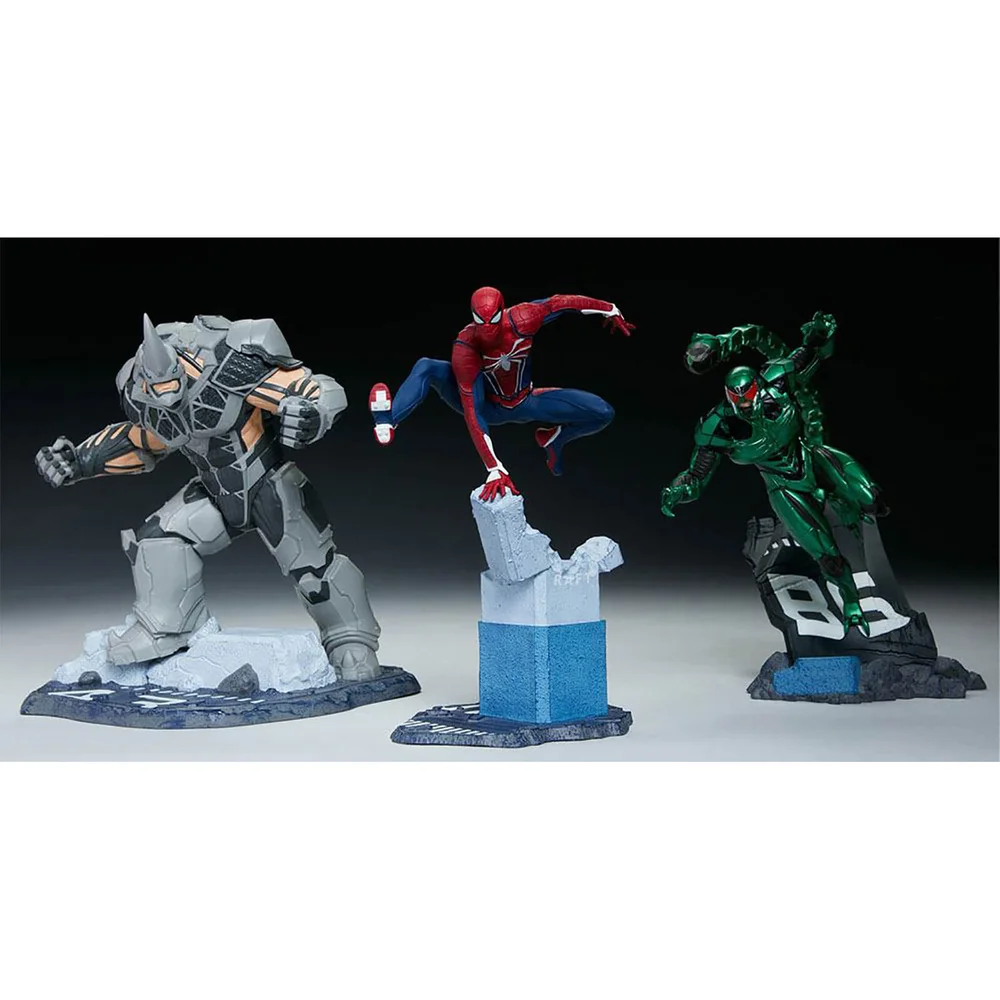 PCS Collectibles Marvel's Spider-Man 1/12 Spider-Man, Rhino and Scorpion 17cm Statue Image 1