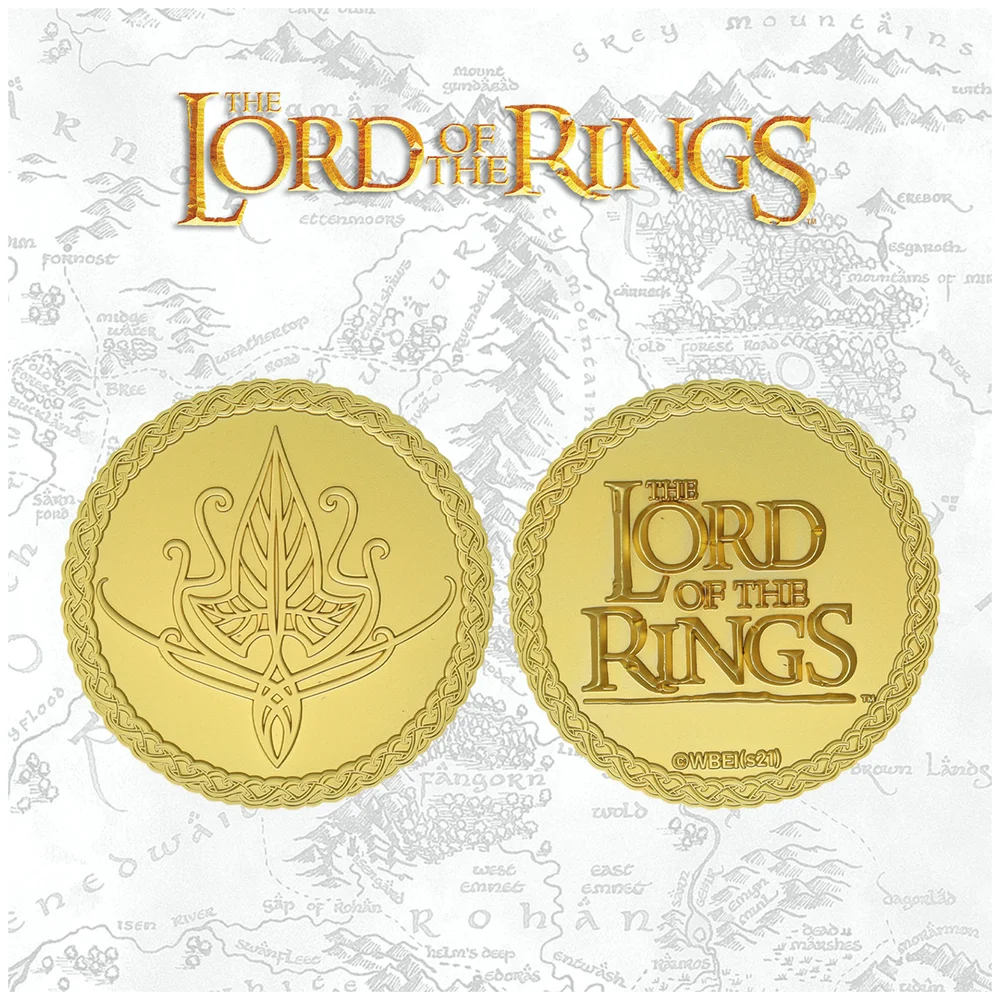 DUST! Lord Of The Rings 24k Gold Plated Medallion (Elven) - Zavvi Exclusive Image 1