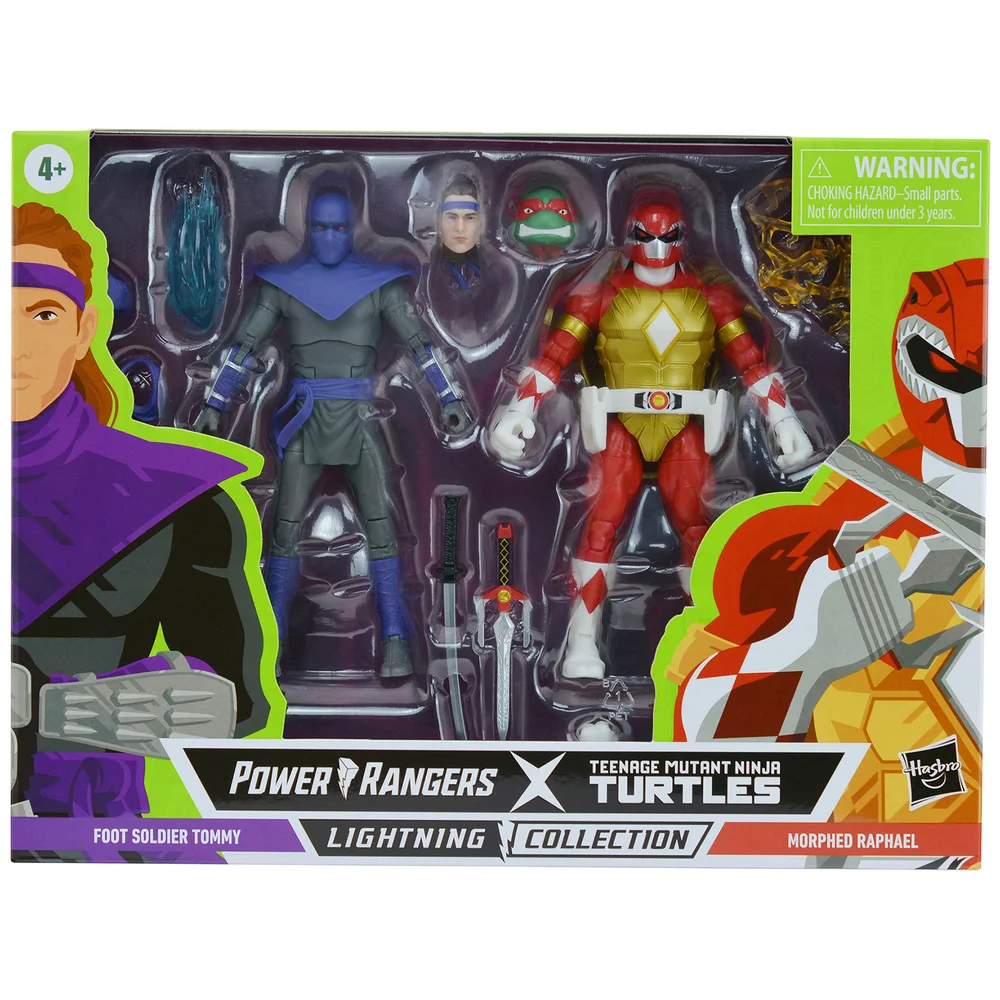 Hasbro Power Rangers X Teenage Mutant Ninja Turtles Morphed Raphael and Foot Soldier Tommy Action Figure 2 Pack Image 1