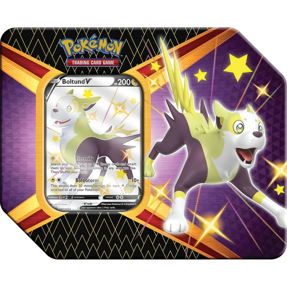 Pokémon TCG: Shining Fates Tin - Eldegoss V, Boltun V or Cramorant V (Assortment) Image 1