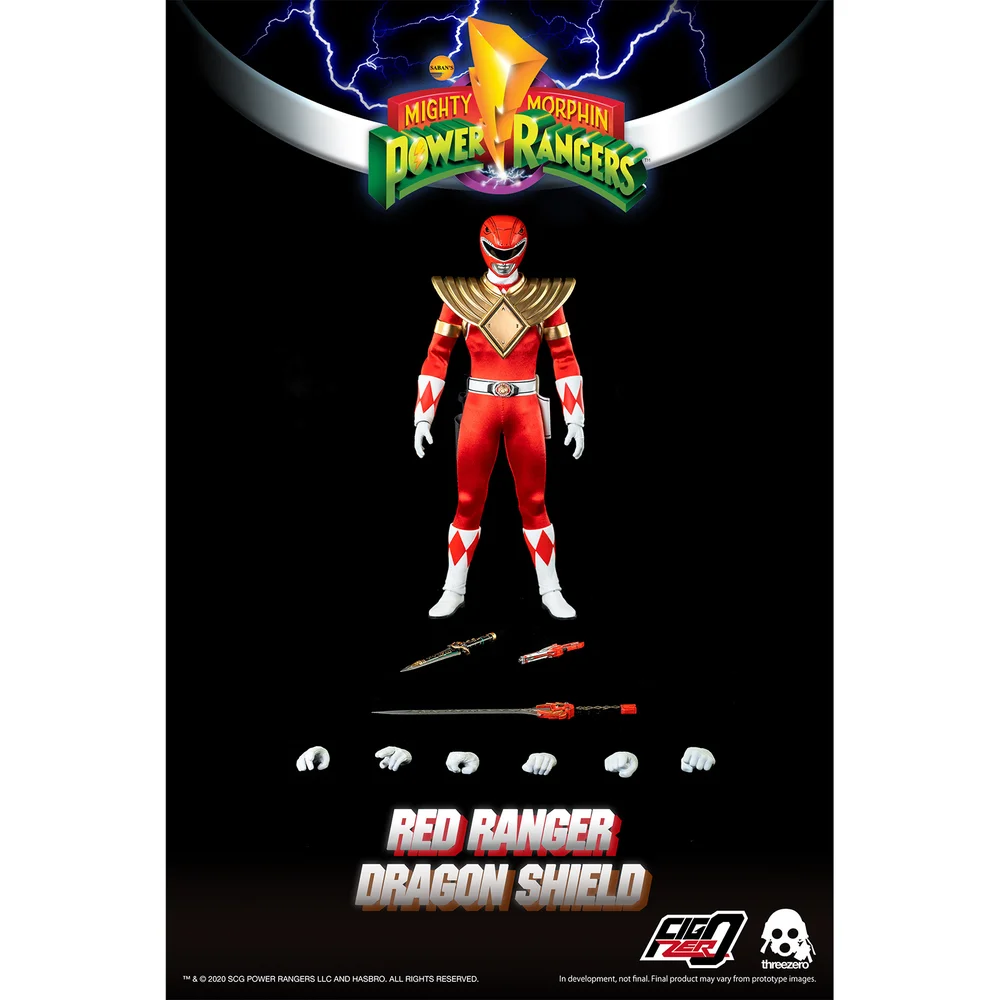 ThreeZero Power Rangers Red Ranger 1:6 Scale Figure (Dragon Shield Version) Image 1