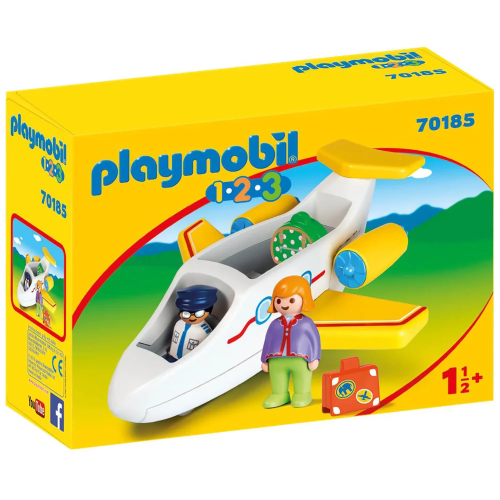Playmobil 1.2.3 Plane with Passenger for Children 18 Months+ (70185) Image 1