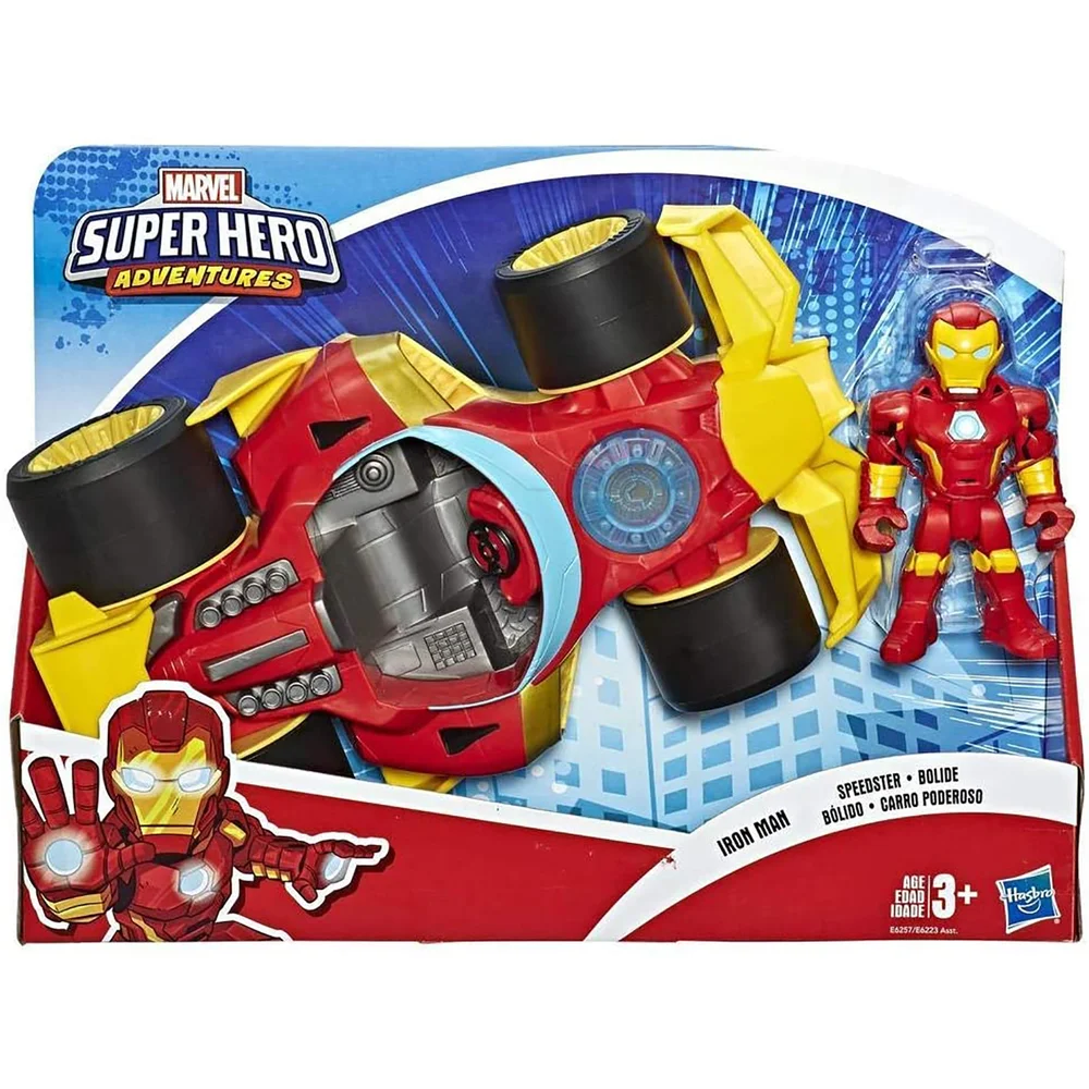 Hasbro Playskool Heroes Marvel Super Hero Adventures Black Panther Road Racer 5" Action Figure and Vehicle Image 1