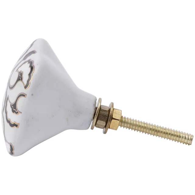 Black and Gold Swirl Ceramic Drawer Pull