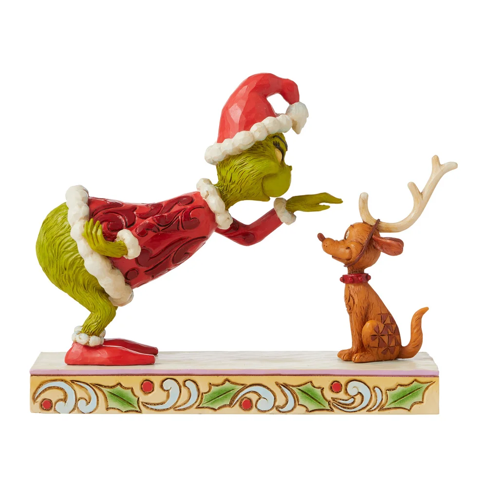The Grinch By Jim Shore Grinch Patting Max Figurine Image 1