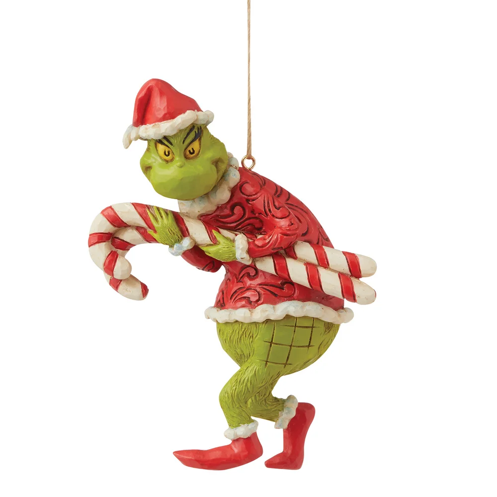 The Grinch By Jim Shore Grinch Stealing Candy Canes Hanging Ornament Image 1
