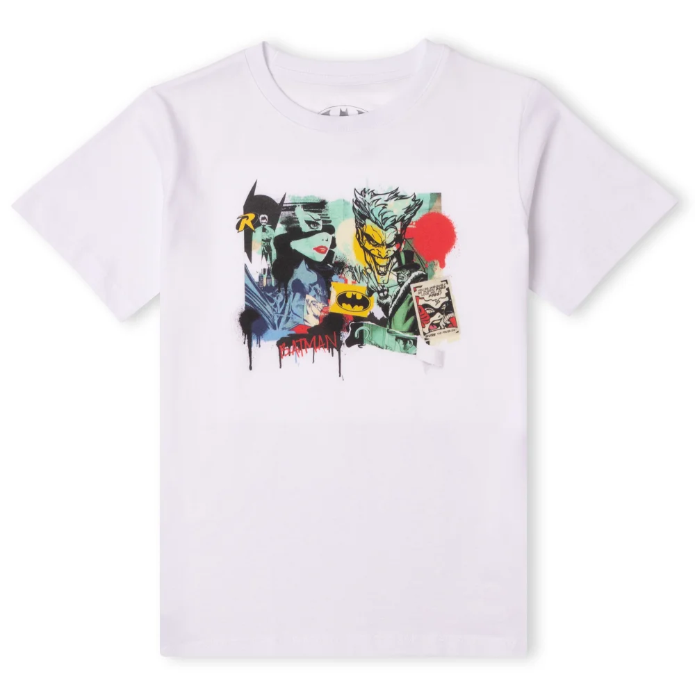 DC Batman Collage Kids' T-Shirt - White - 3-4 Years Image 1