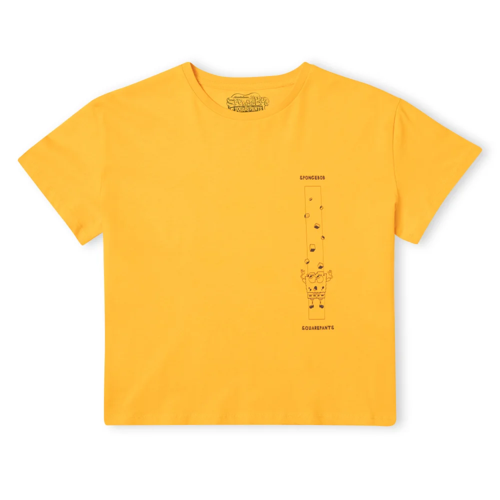 Spongebob Squarepants Fragmented Spongebob Women's Cropped T-Shirt - Mustard - XS Image 1