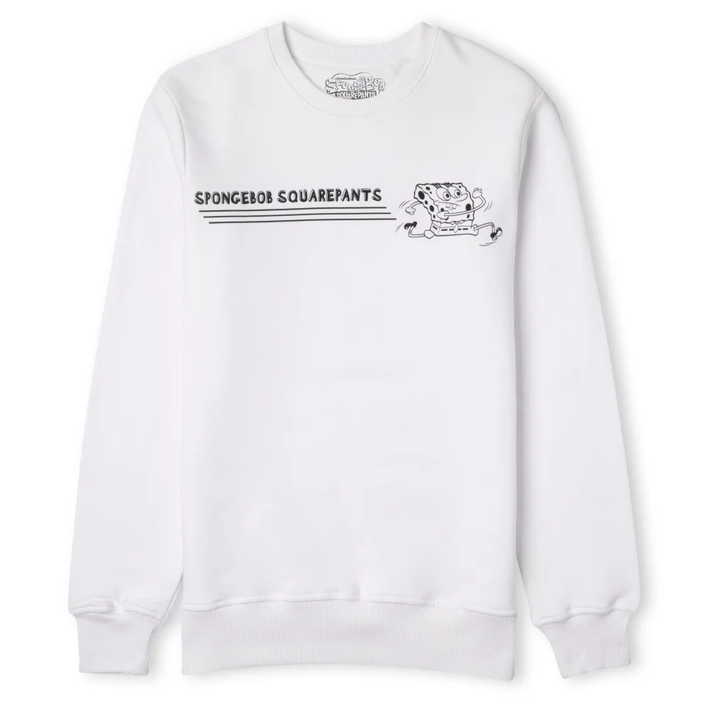 Spongebob Squarepants Sprinting Through The Sea Unisex Sweatshirt - White - S Image 1
