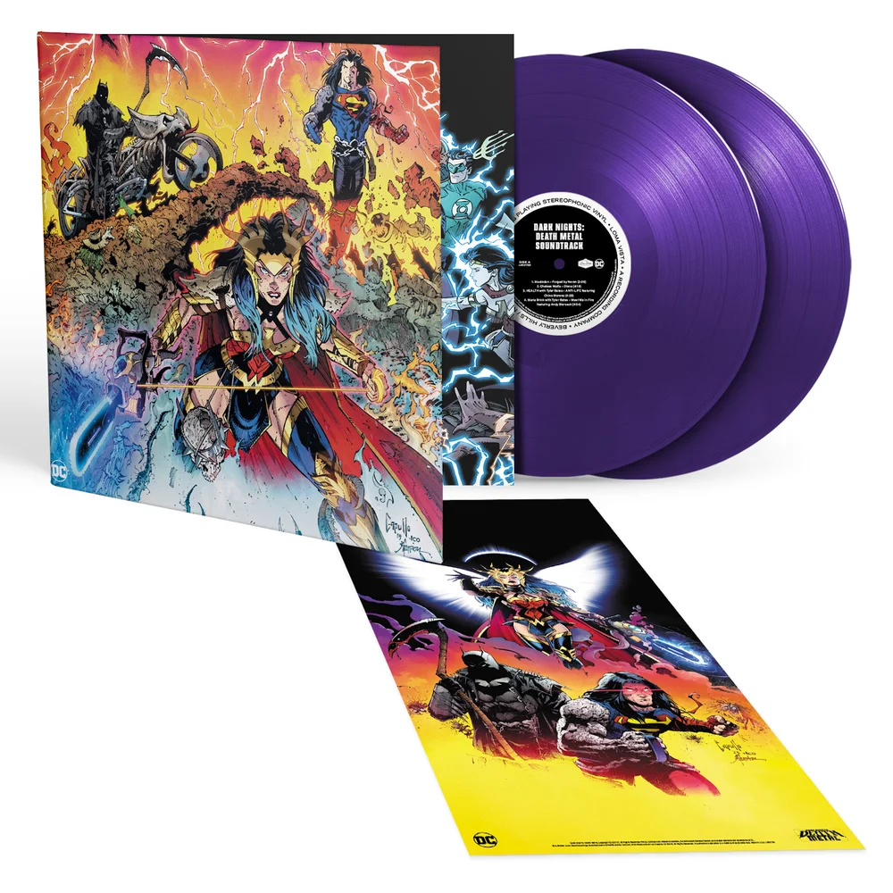 DC Dark Nights: Death Metal - Soundtrack Zavvi Exclusive Purple Vinyl 2LP Image 1