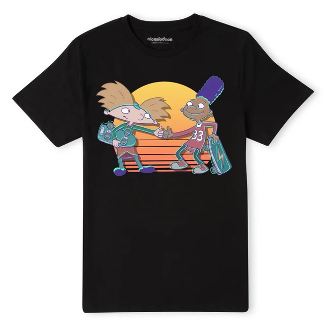 Nickelodeon Hey Arnold Buddies Unisex T-Shirt - Black