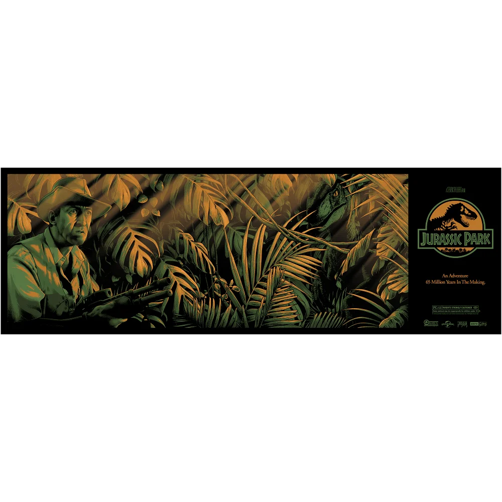 Jurassic Park Clever Girl Screen Print - 36 x 12 inch - By Nos4a2 Design Image 1
