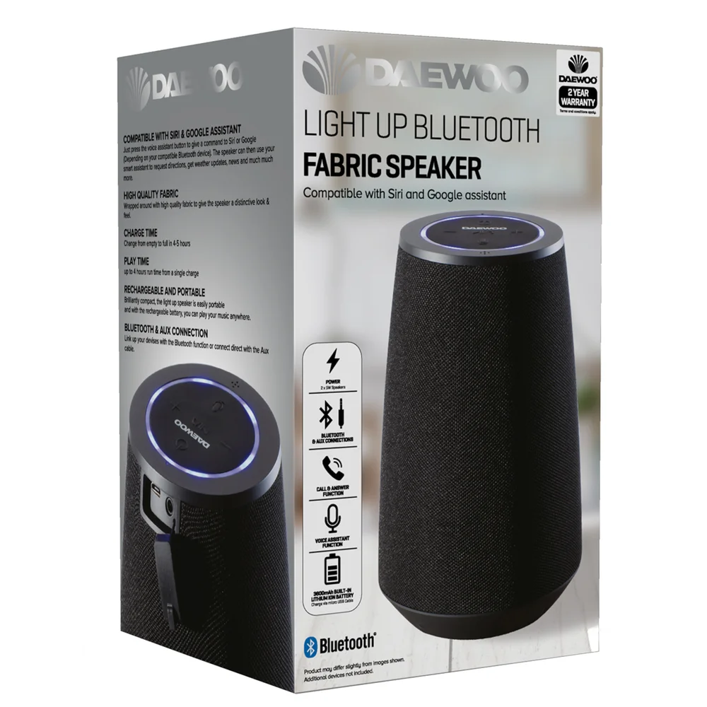 Daewoo Fabric Bluetooth Speaker With Smart Assistant Image 1