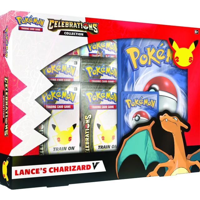 Pokémon TCG: Celebrations V Box - Lance's Charizard V & Dark Sylveon V (25th Anniversary)